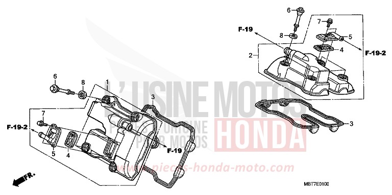 COUVERCLE DE CULASSE de Varadero ABS CHEVALIER SILVER METALLIC (NHA83) de 2007